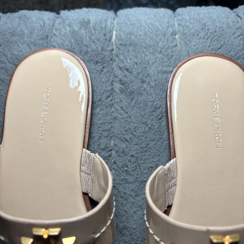 Tory Burch MINI EVERLY FLAT THONG SANDAL IVORY WOMENS SIZE 7.5M - Picture 3 of 11